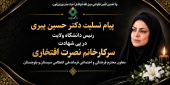 پیام تسلیت دکتر حسین پیری رئیس دانشگاه ولایت در پی شهادت سرکارخانم نصرت افتخاری معاون محترم فرهنگی و اجتماعی فرماندهی انتظامی سیستان و بلوچستان